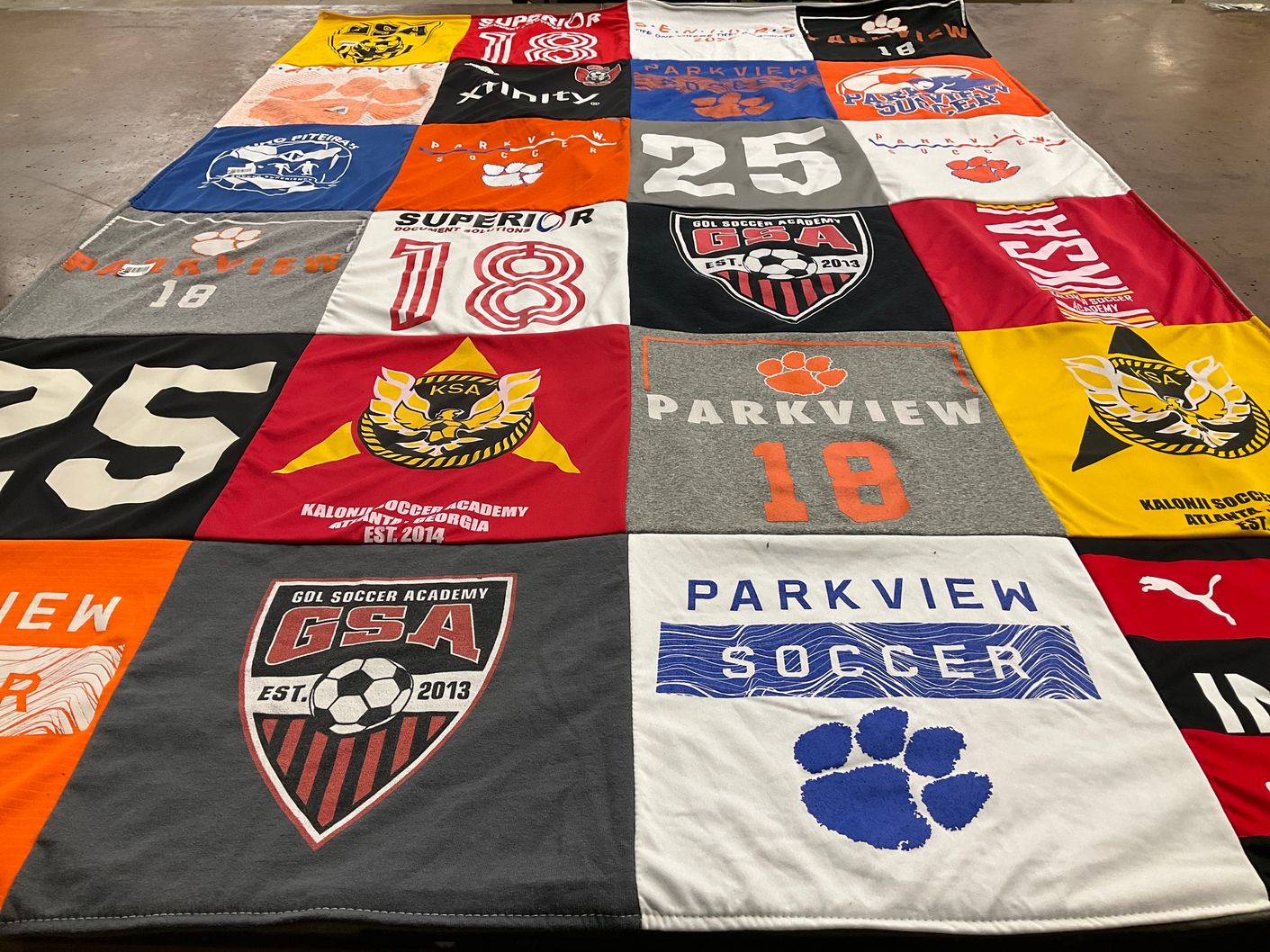 T-shirt quilt from parkview high school by Melinda from GA