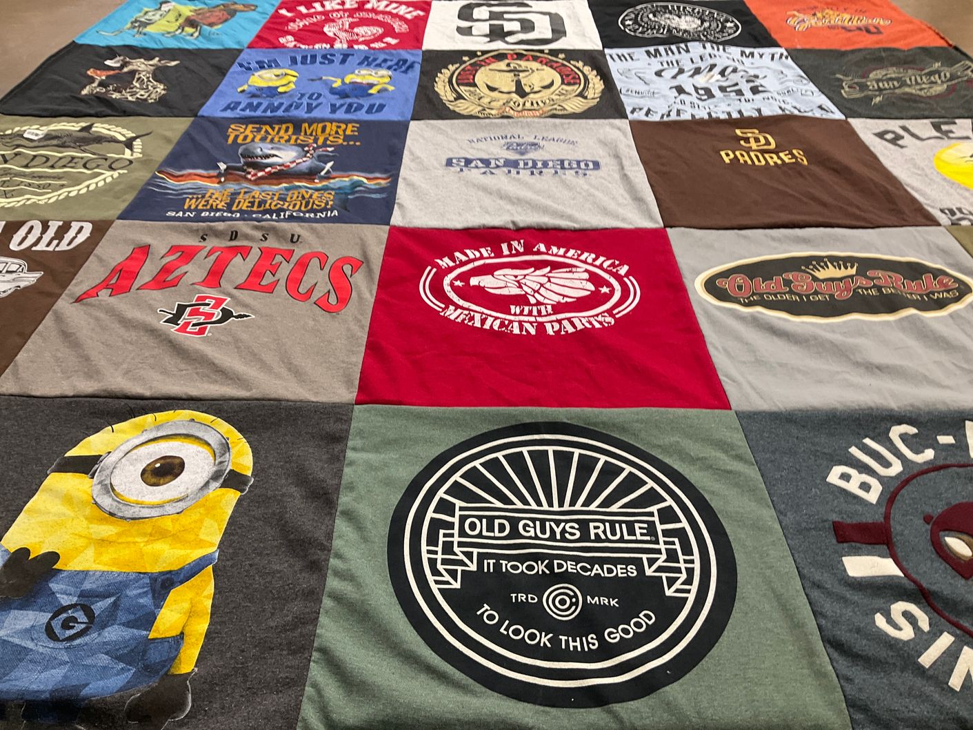 T-shirt quilt featuring san diego padres by Hector from CA