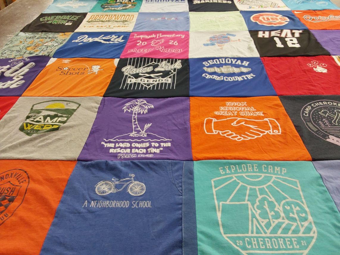 T-shirt quilt from sequoyah high school by Ashley from TN