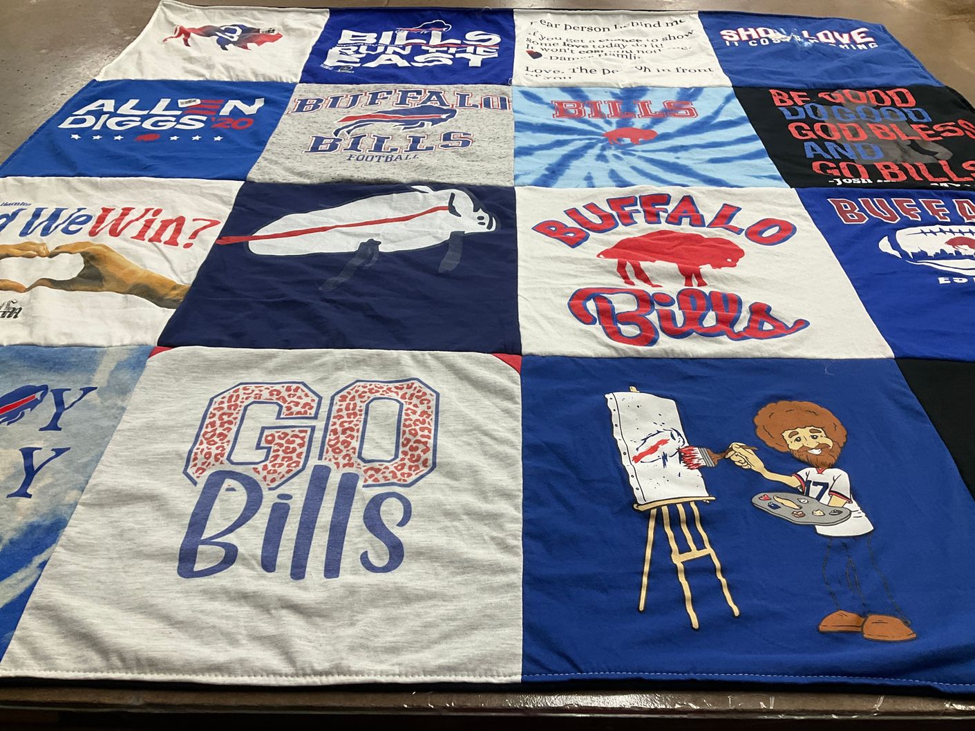 T-shirt quilt featuring buffalo bills football by Marylou from AZ