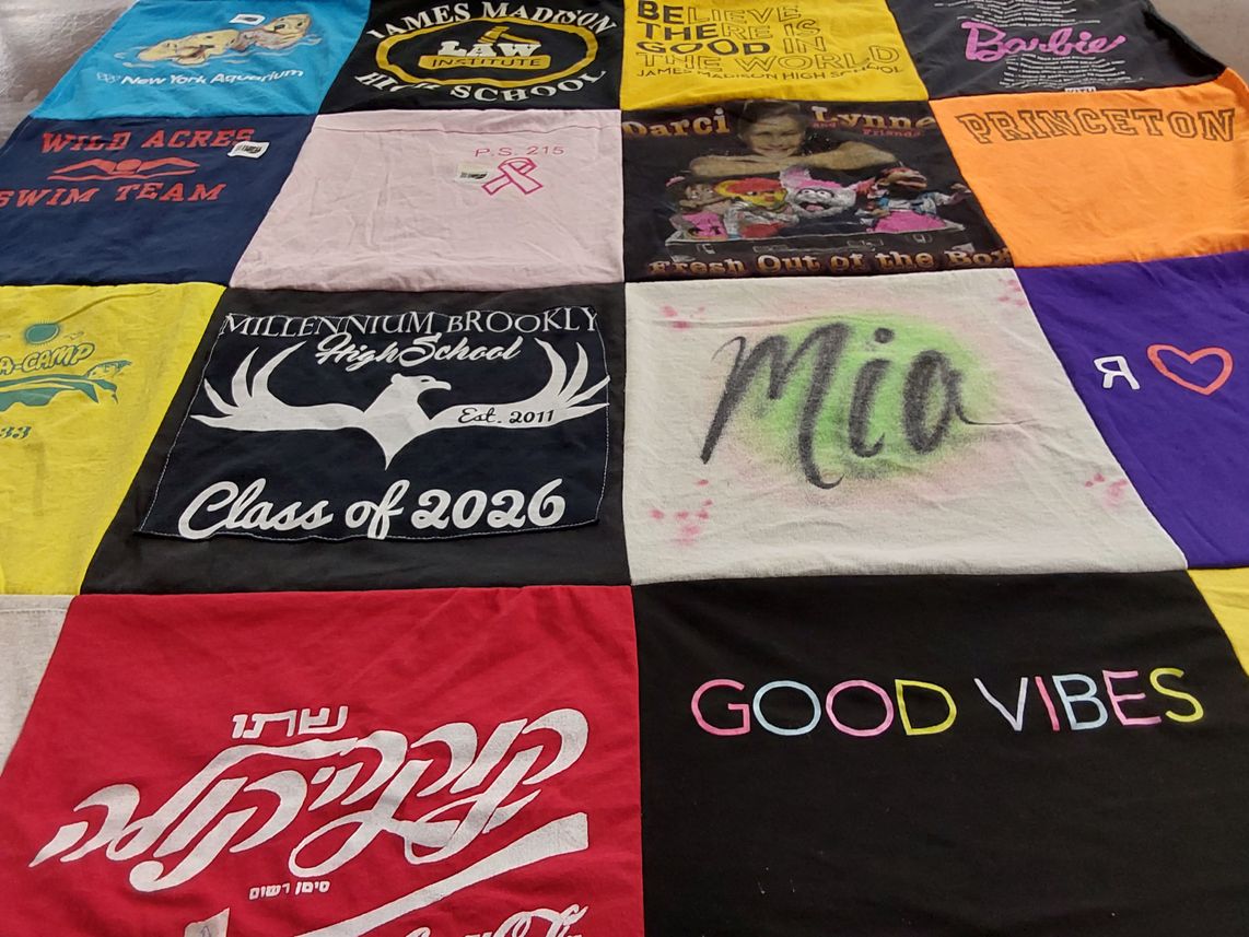 T-shirt quilt from millennium brooklyn high school, james madison high school by Alexandra from NY