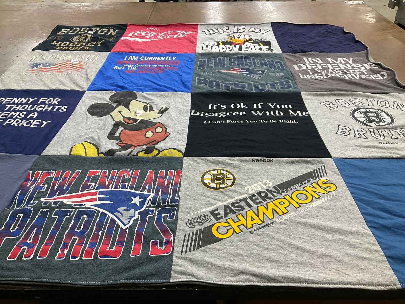 T-shirt quilt featuring new england patriots, boston bruins by Kristin from NH