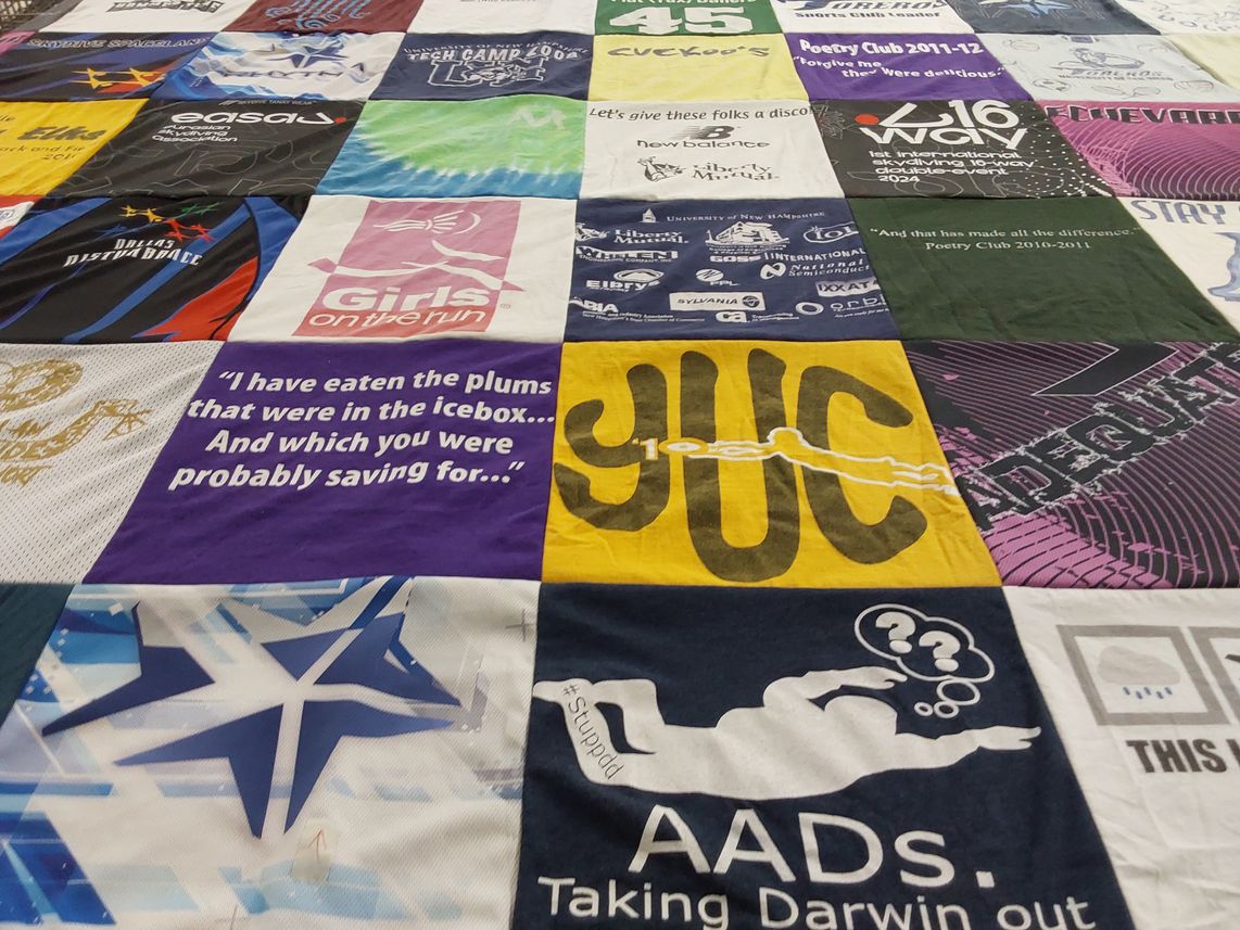 T-shirt quilt from university of new haven by Mandy from CA
