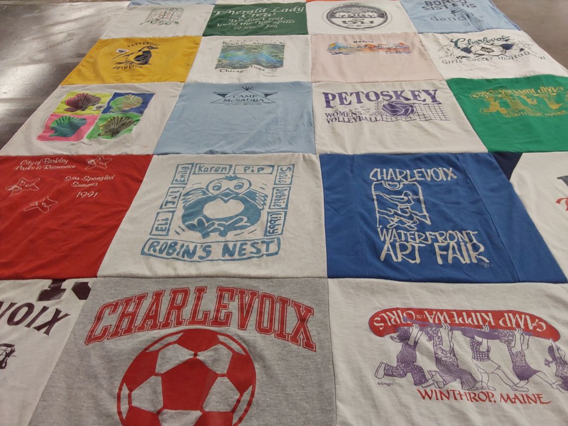 T-shirt quilt featuring charlevoix soccer by Laurie Lesser from MI