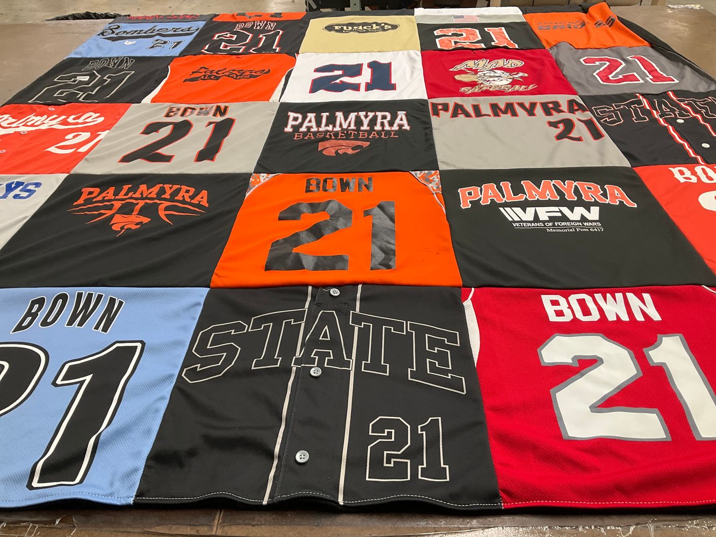 T-shirt quilt featuring palmyra basketball by Rachel from PA