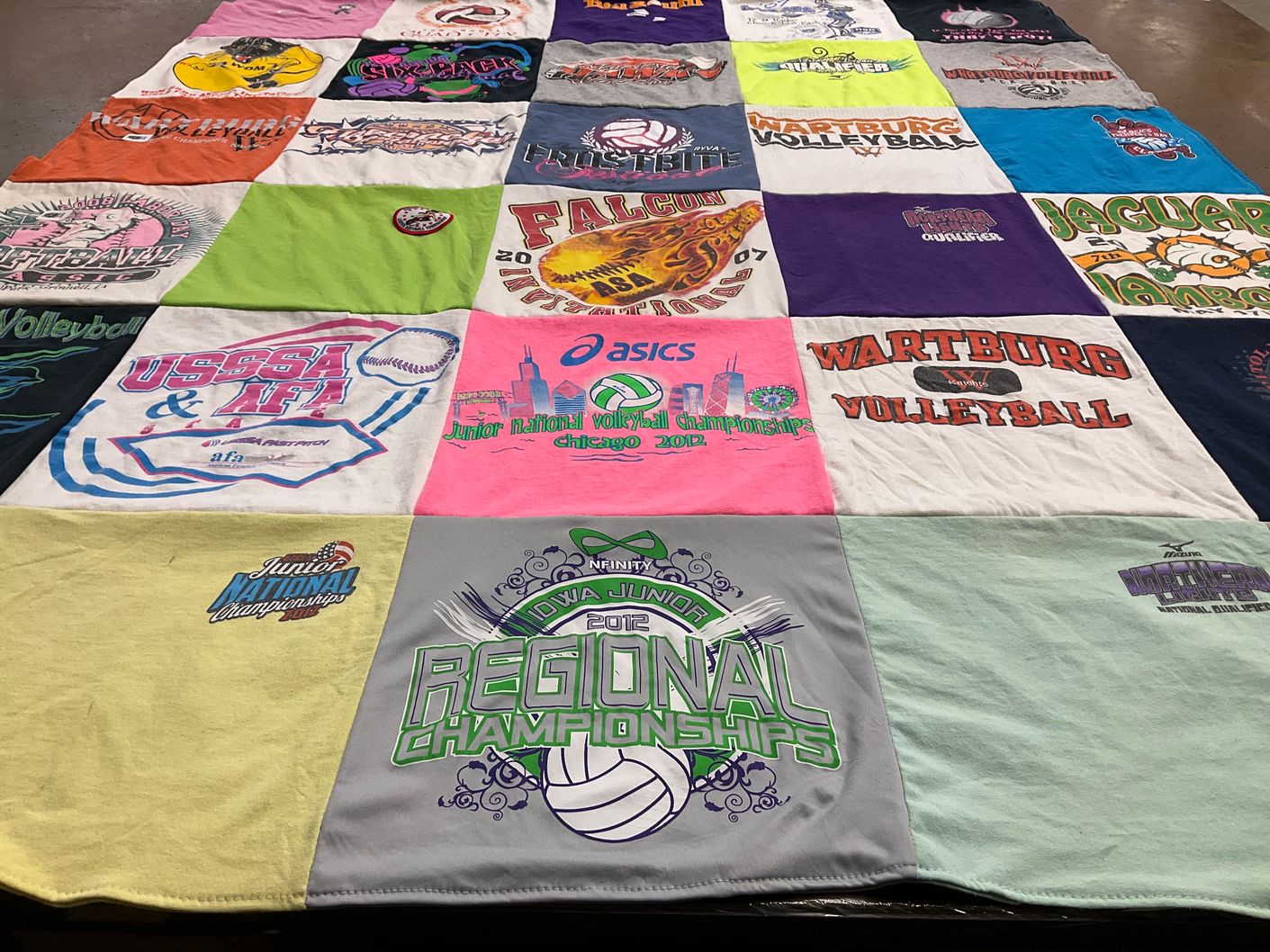 T-shirt quilt from wartburg college by Charlene from IA
