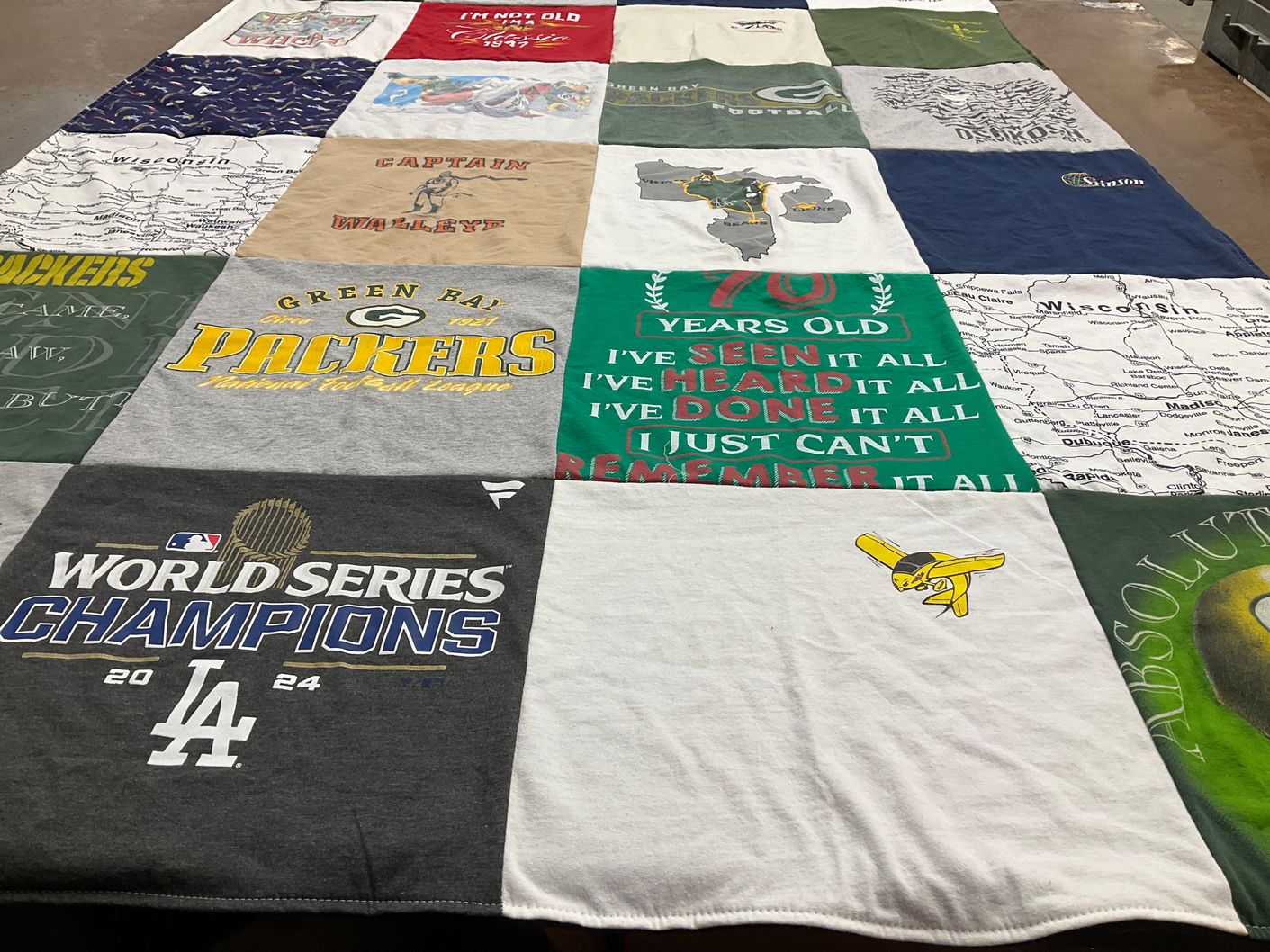 T-shirt quilt featuring green bay packers by Kelly from NC