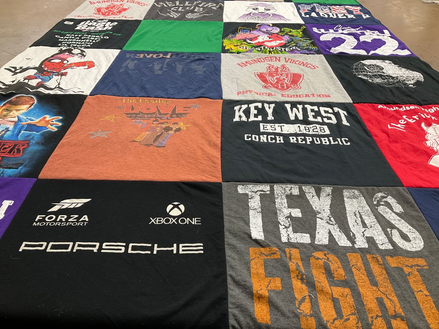 T-shirt quilt from amundsen high school by Tania from IL