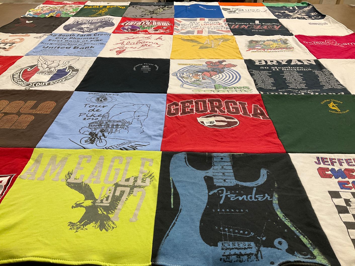 T-shirt quilt from bryan college by Phyllis from AL