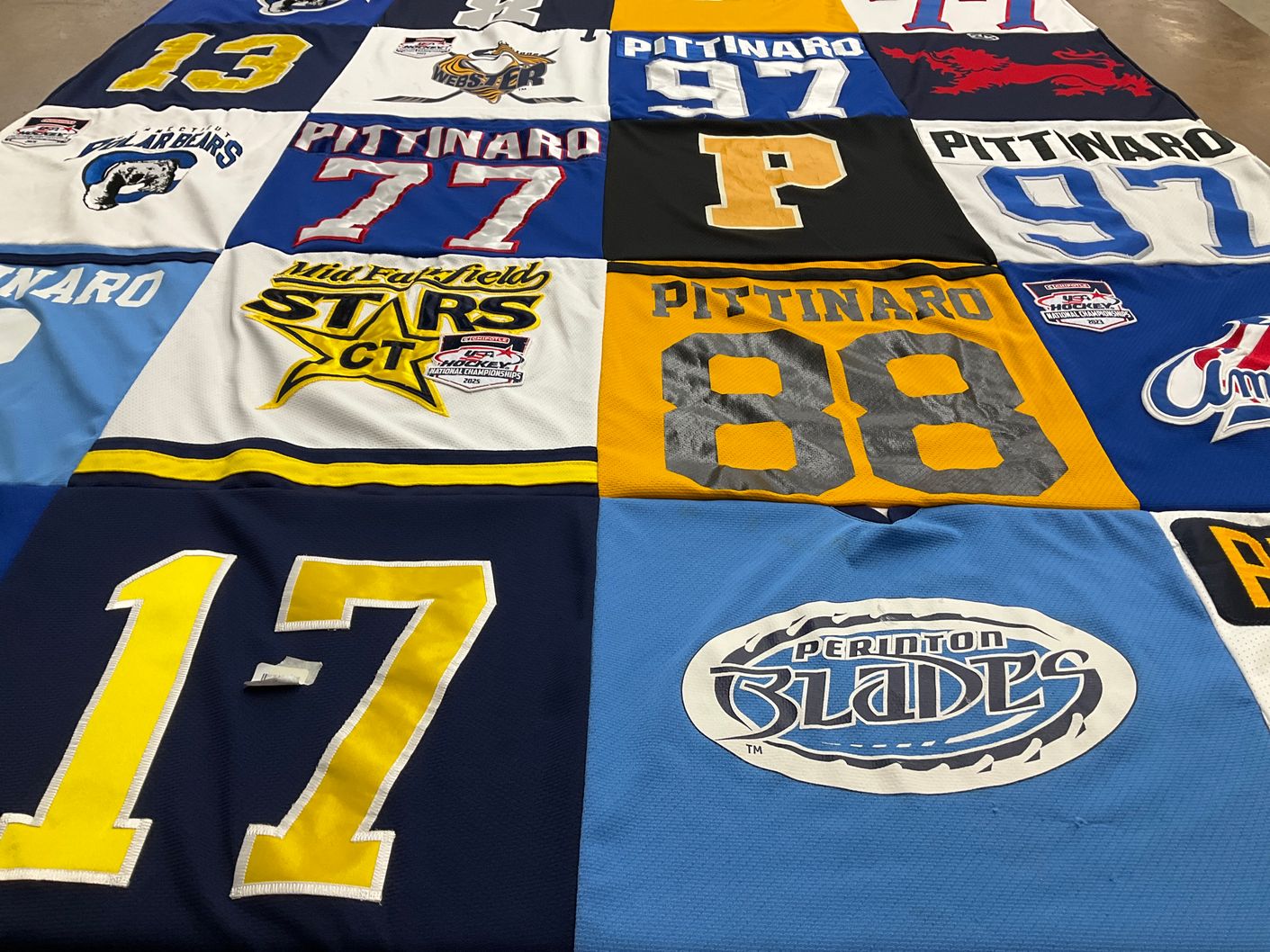 T-shirt quilt featuring perinton blades by Gail from NY
