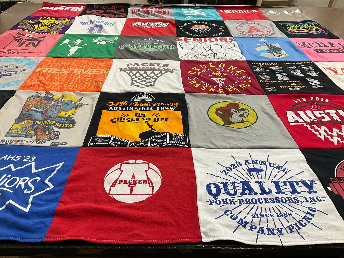 T-shirt quilt featuring packer basketball team by Shannon from MN