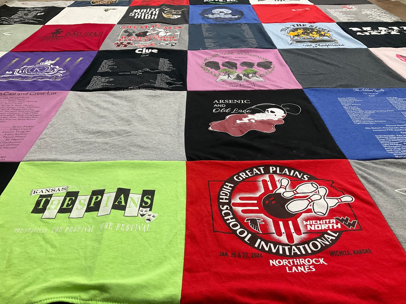T-shirt quilt from wichita north high school by Junnae from KS