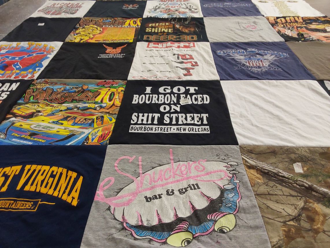 T-shirt quilt from west virginia university by Charles from WV