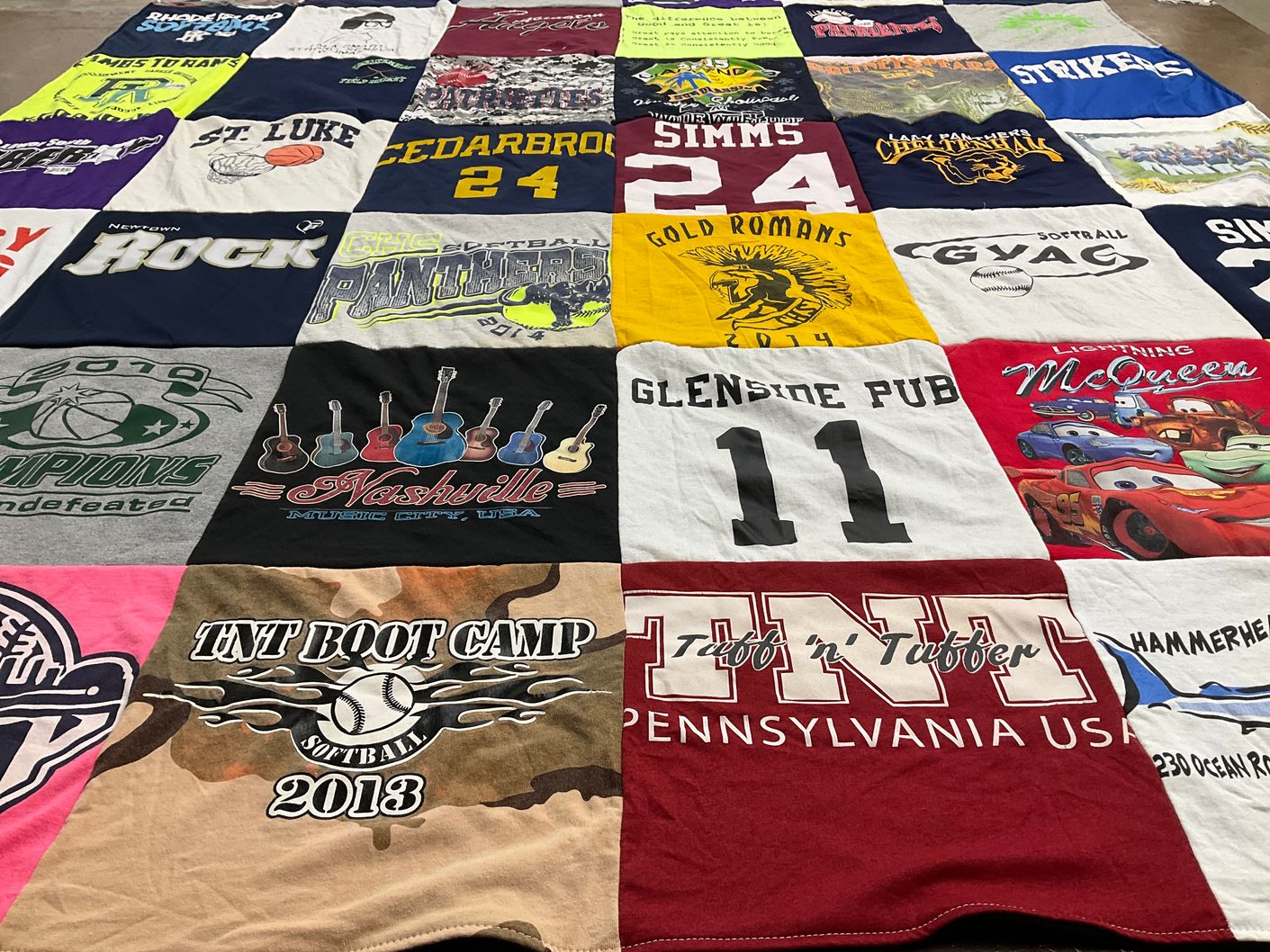 T-shirt quilt featuring tnt softball team by Diane from PA