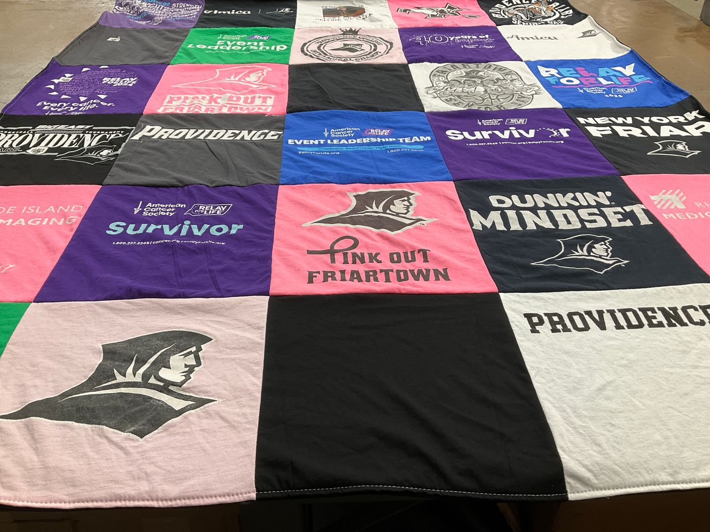 T-shirt quilt featuring providence friars by Chrisitna from NY