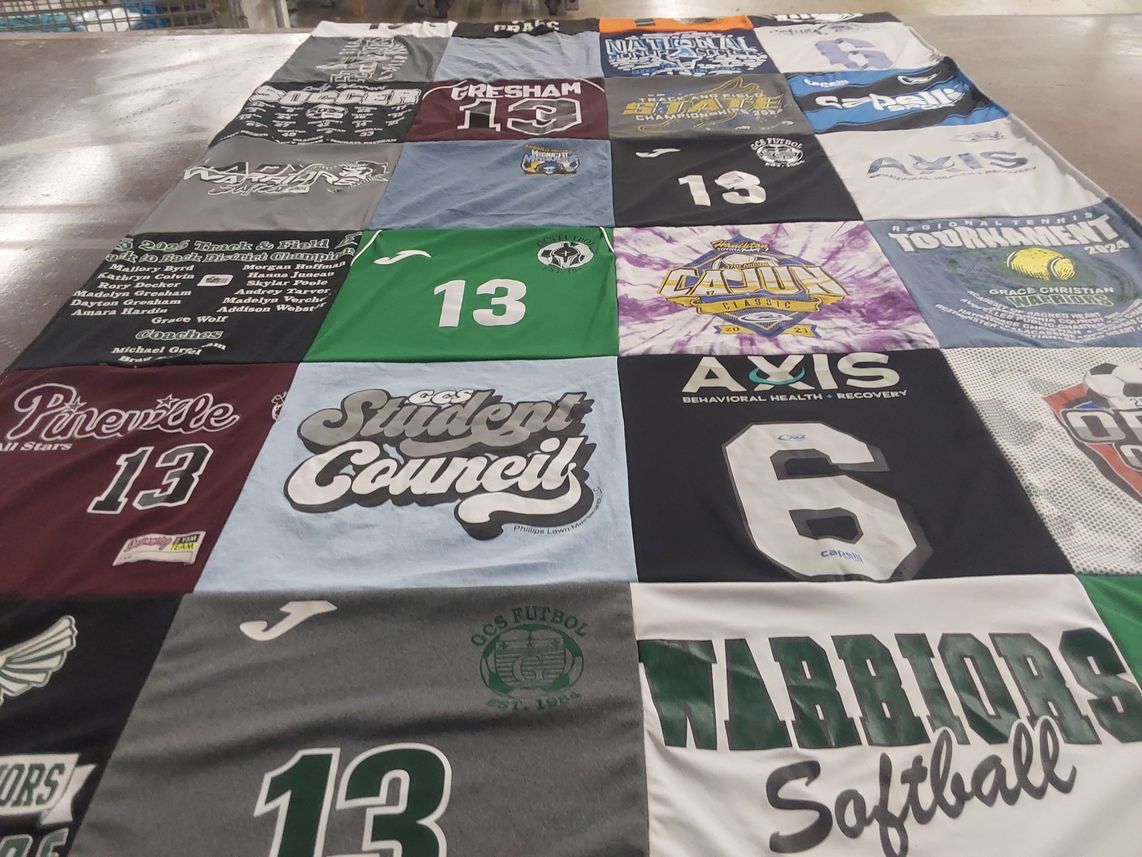 T-shirt quilt featuring warriors softball by Dayna from LA