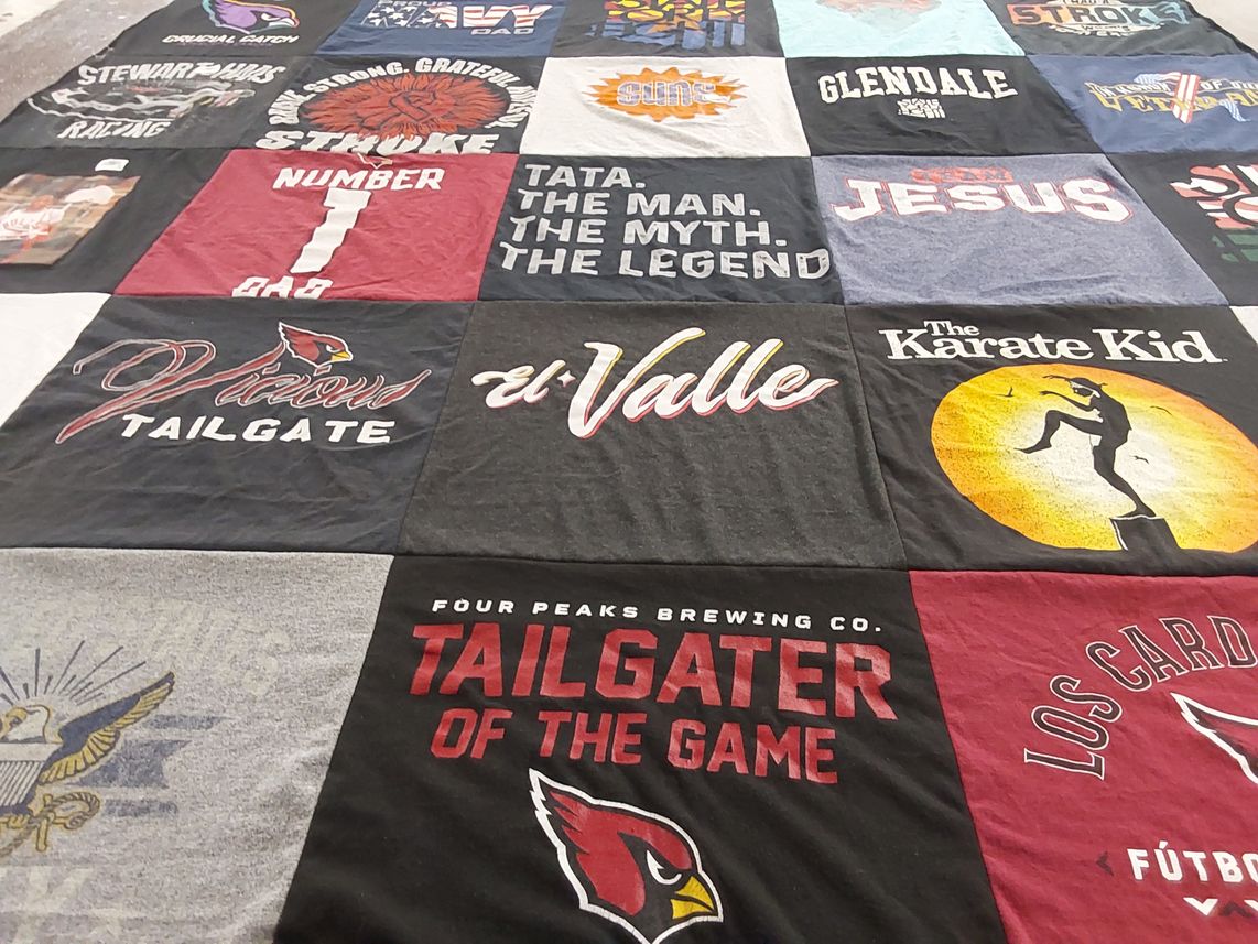 T-shirt quilt featuring arizona cardinals by Rita from AZ