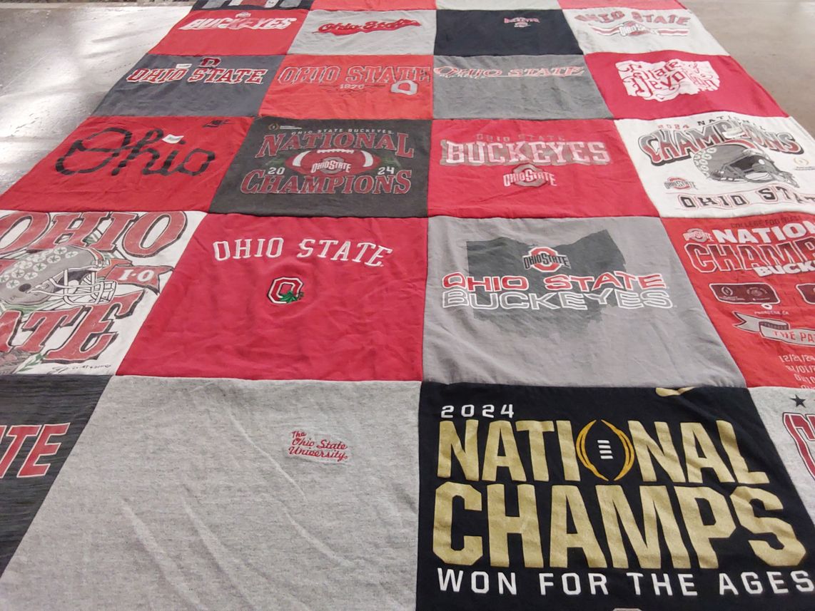 T-shirt quilt featuring ohio state buckeyes by Garry from OH