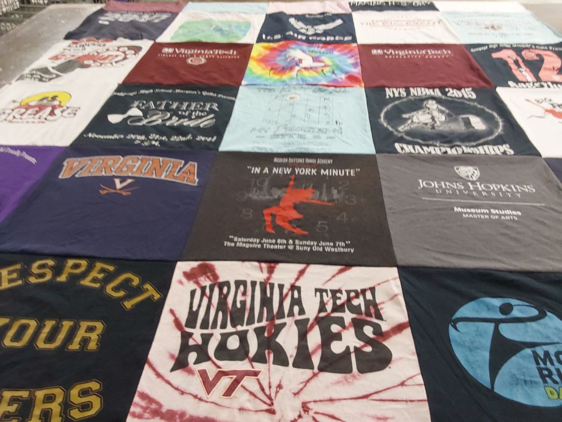 T-shirt quilt featuring virginia tech hokies by Gia from NY