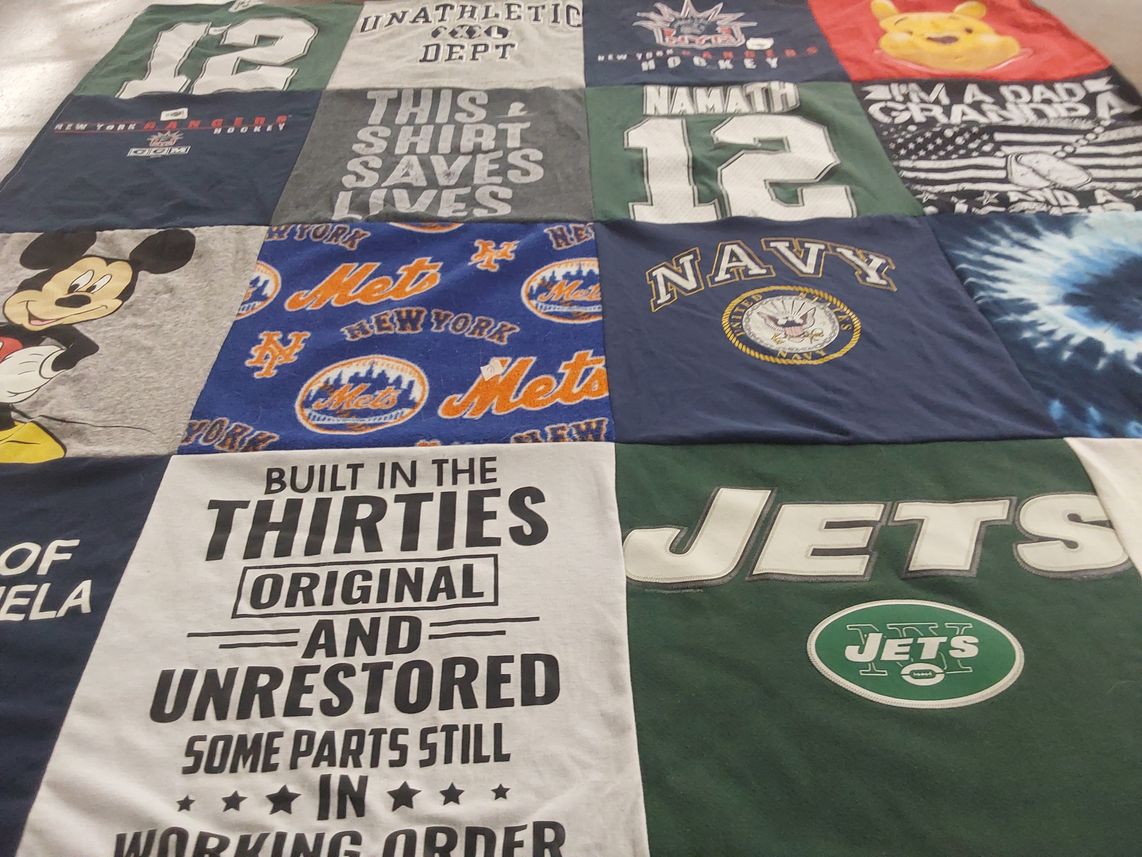 T-shirt quilt featuring new york mets, new york jets by John from VA
