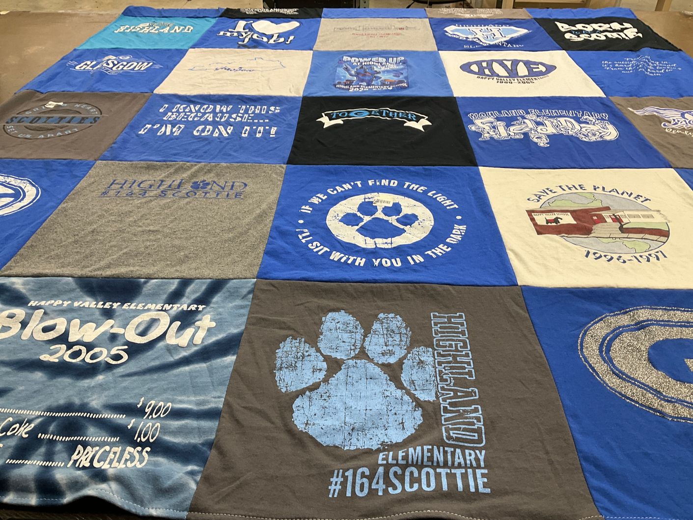 T-shirt quilt from highland elementary school by Melissa from KY