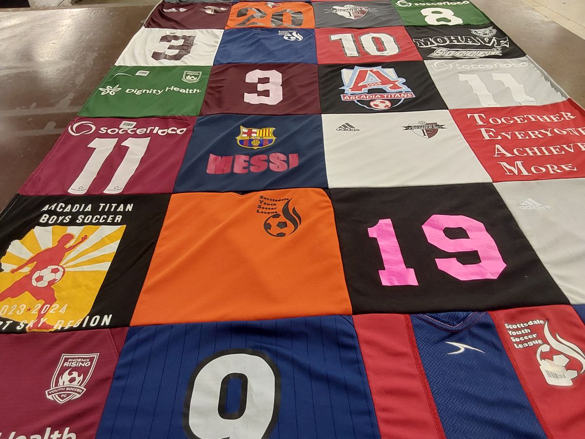 T-shirt quilt featuring phoenix rising soccer club by Rosanne from AZ