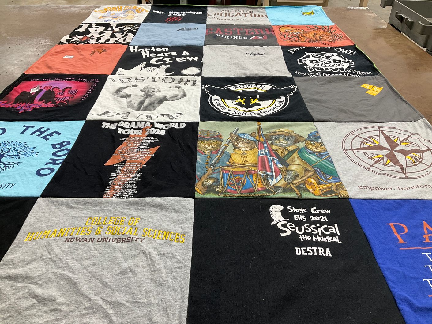 T-shirt quilt from rowan university by Julia from NJ