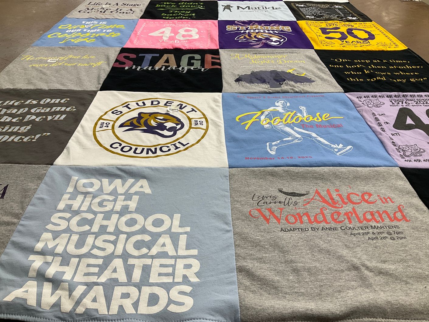 T-shirt quilt from iowa high school by Melissa from IA