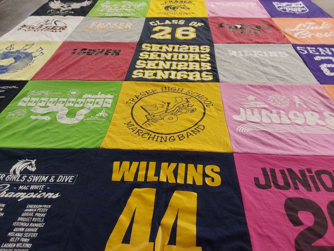 T-shirt quilt from fraser high school by Christy from MI