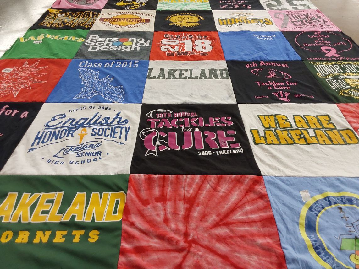 T-shirt quilt featuring lakeland hornets by Kelsie from NY
