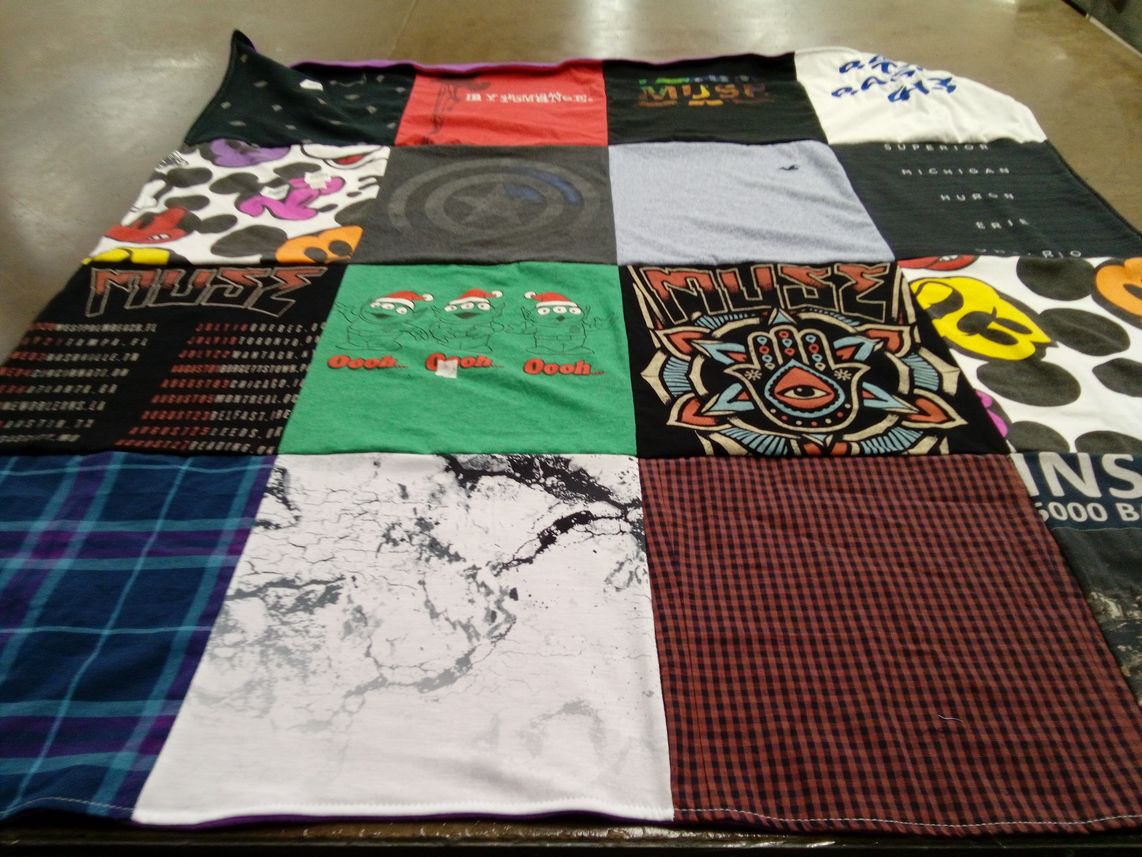 T-shirt quilt with music themes by David from FL