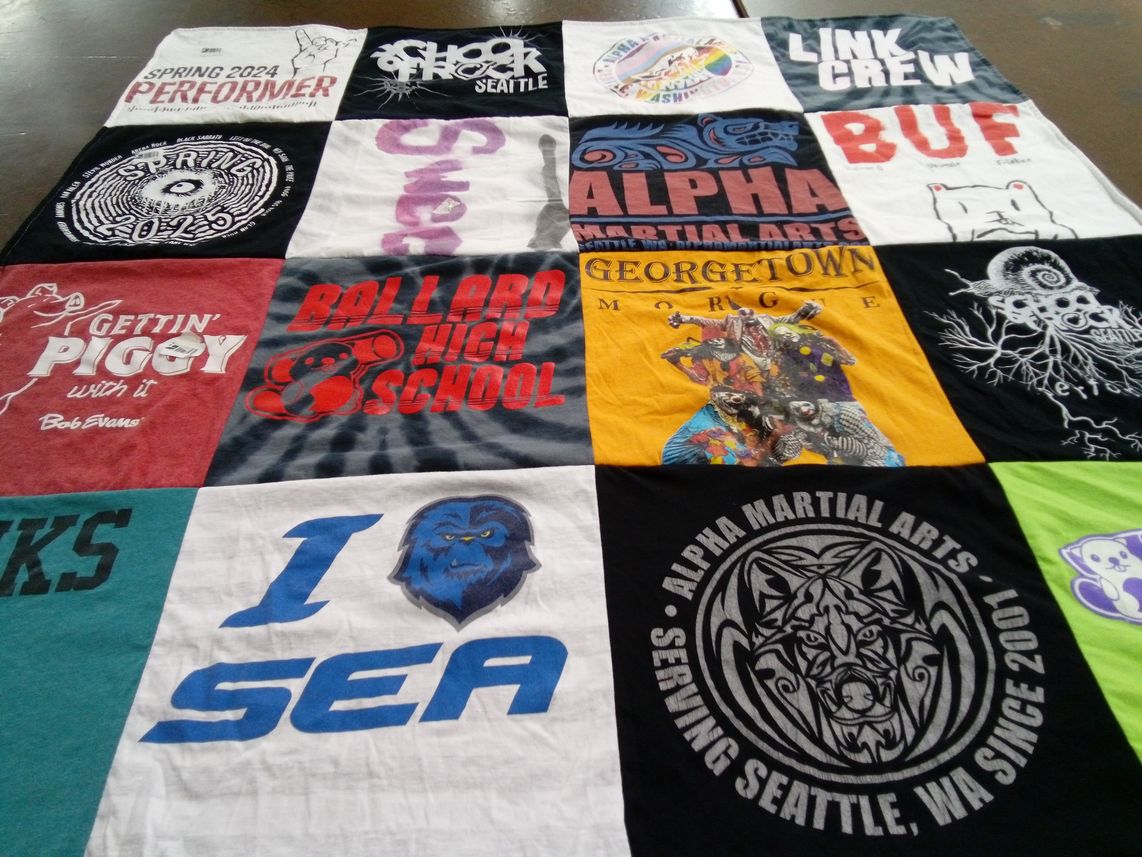 T-shirt quilt from ballard high school by Amy from WA