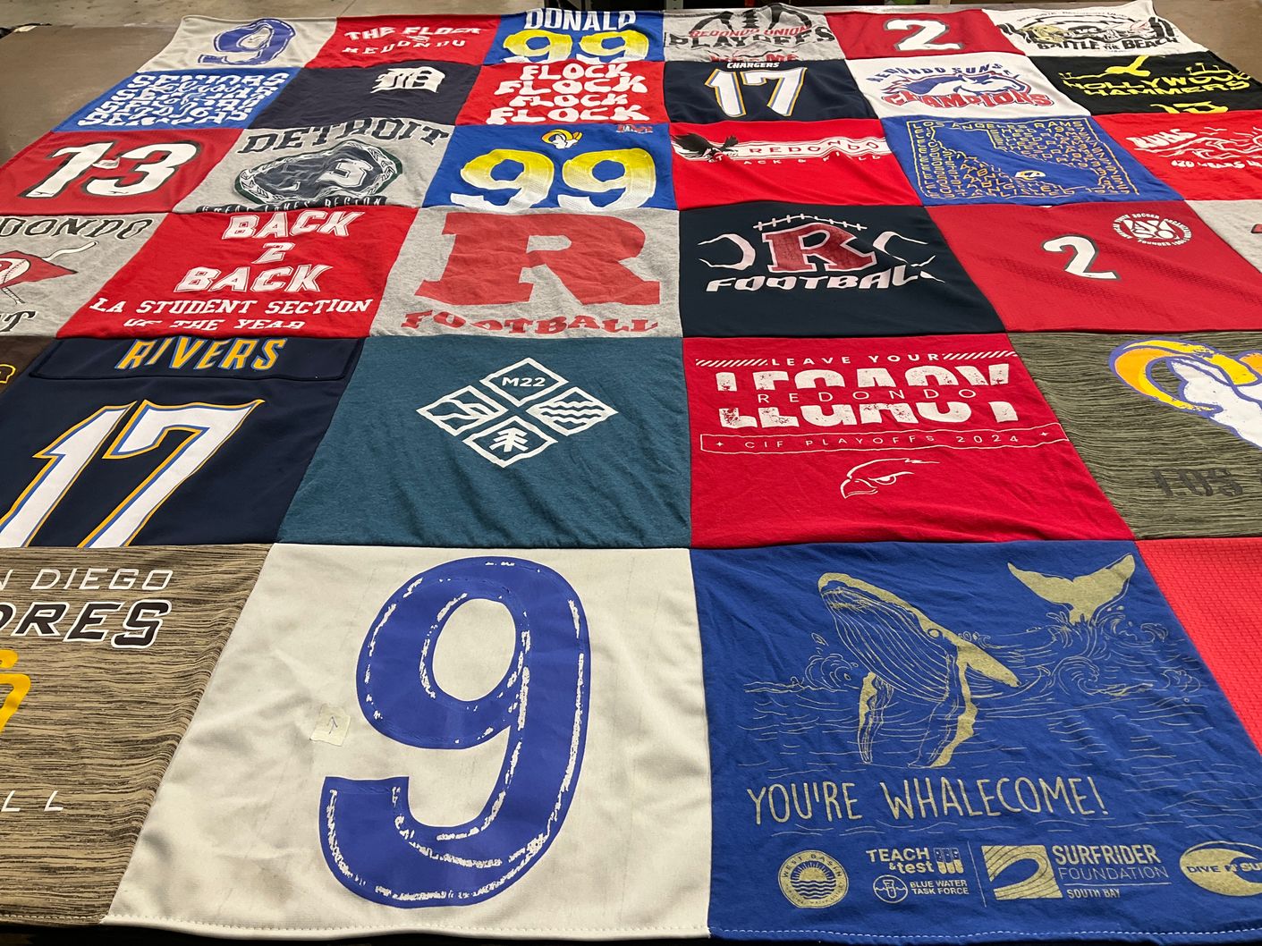 T-shirt quilt from redondo union high school by Carrie Anne from CA