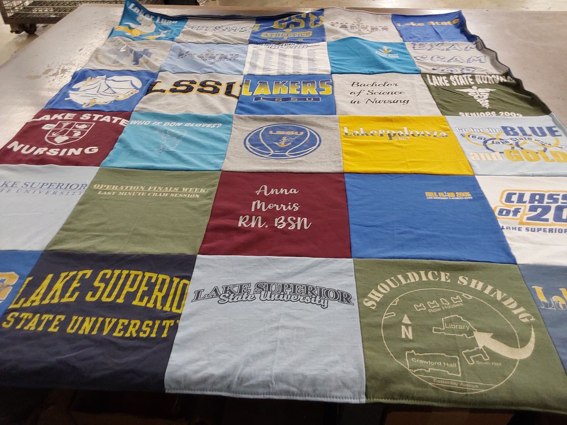 T-shirt quilt featuring lakers by Anna from MI