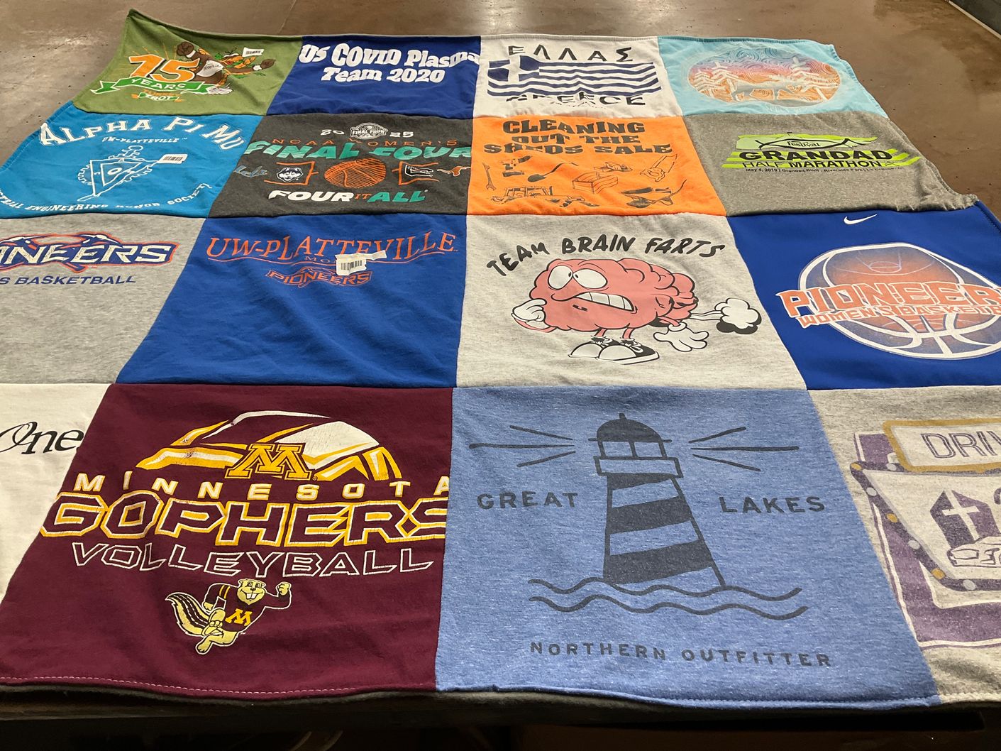 T-shirt quilt featuring pioneers women's basketball, minnesota gophers volleyball by Karen from MN