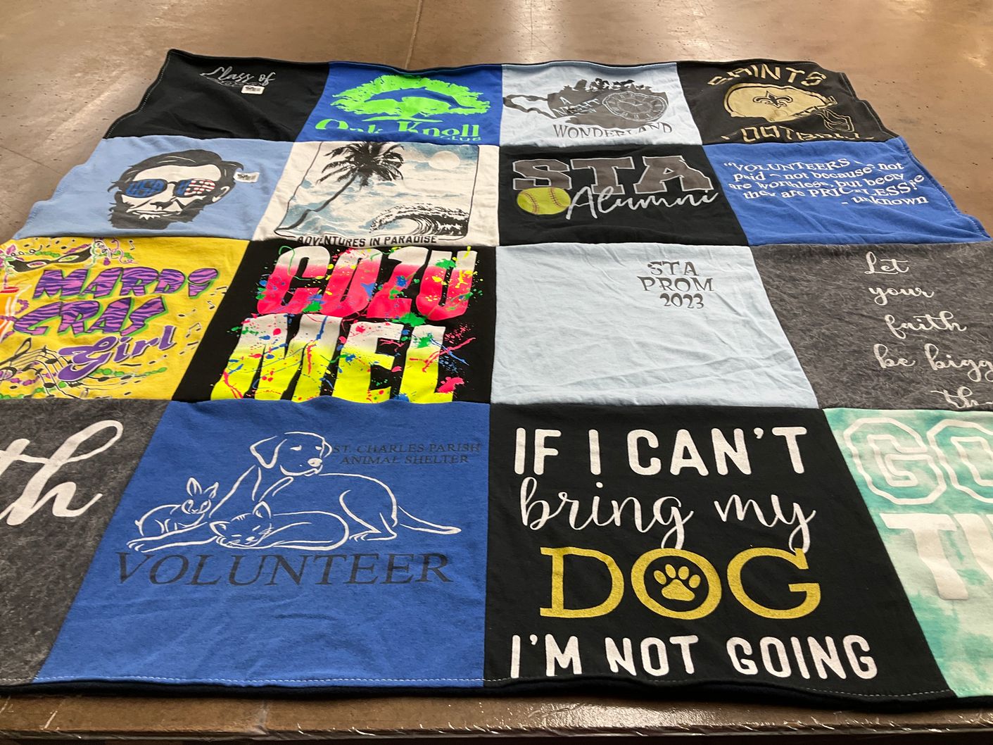 T-shirt quilt featuring new orleans saints by Jessica from LA