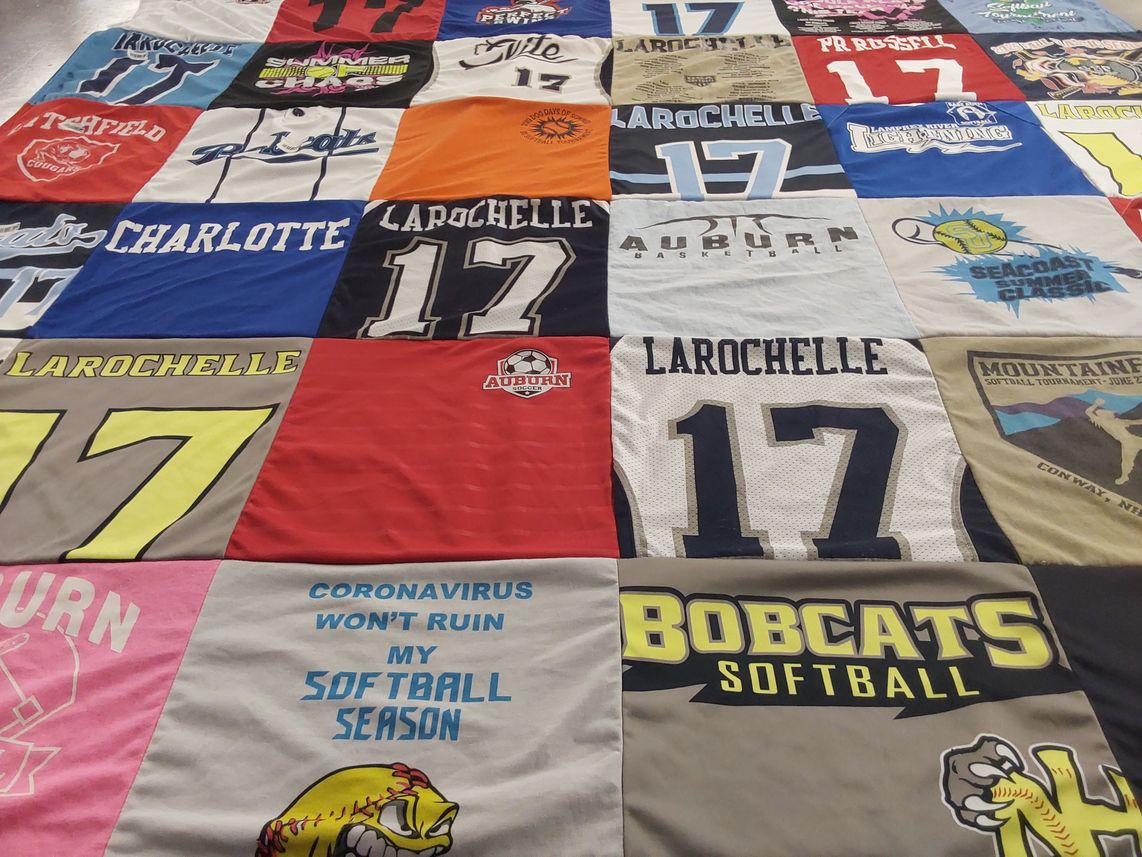 T-shirt quilt featuring auburn university bobcats by Christina from NH