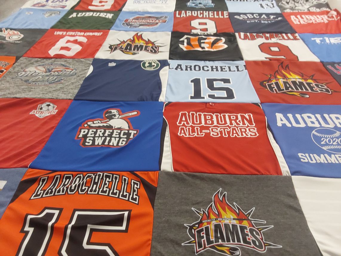 T-shirt quilt featuring auburn all-stars, flames by Christina from NH
