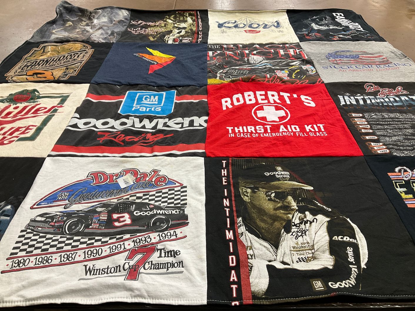 T-shirt quilt with nascar, racing themes by Kristi from PA
