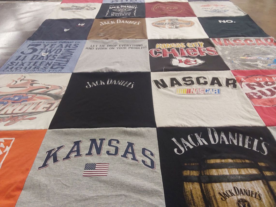 T-shirt quilt featuring kansas city chiefs by Anne from MS