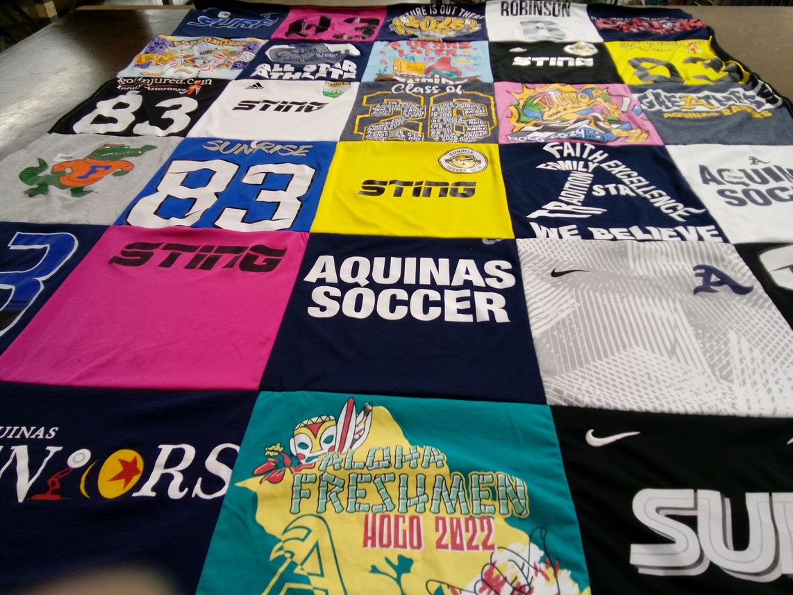 T-shirt quilt featuring sting soccer by Carrie from FL