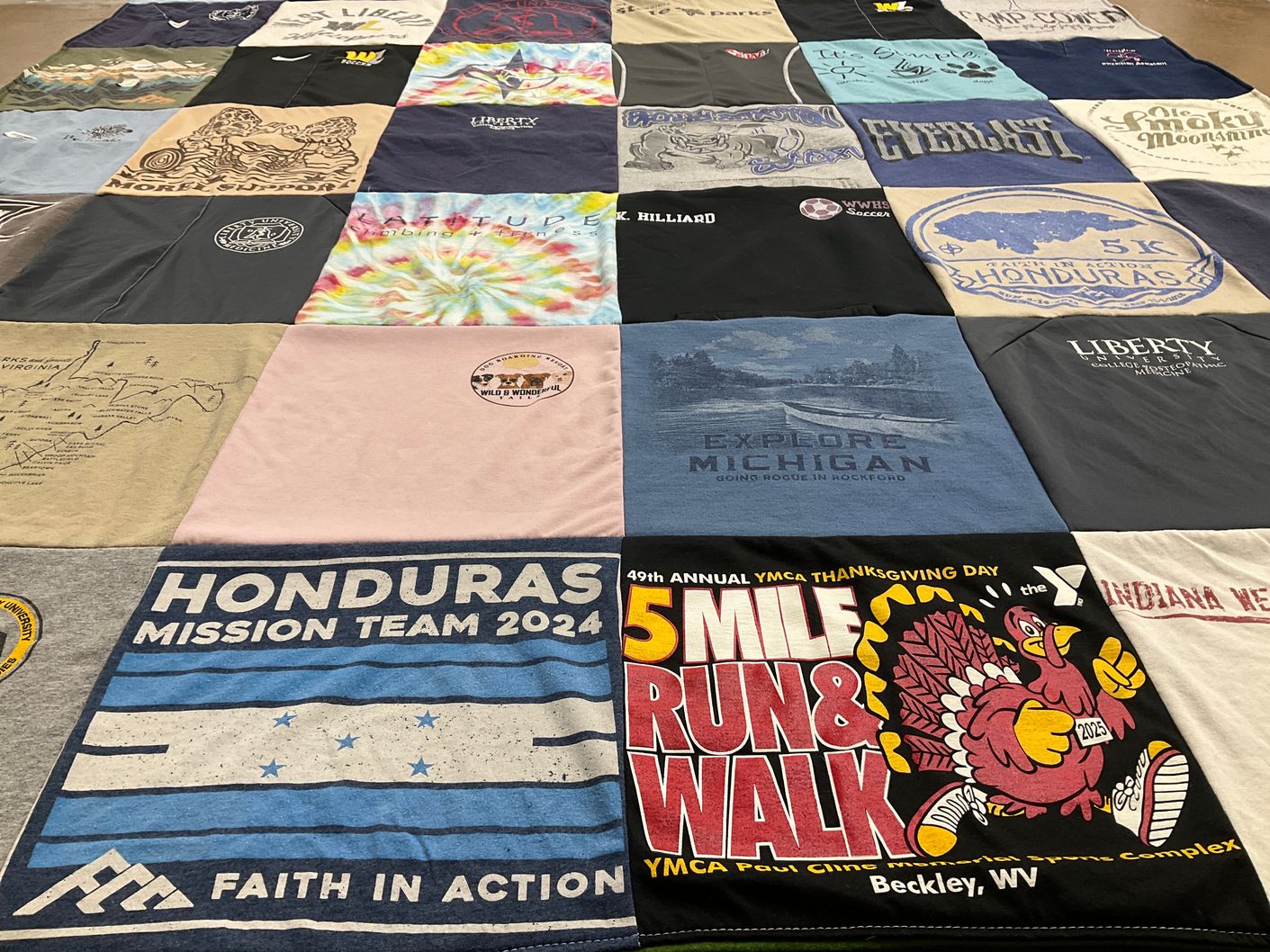 T-shirt quilt from liberty university by Kaylee from WV