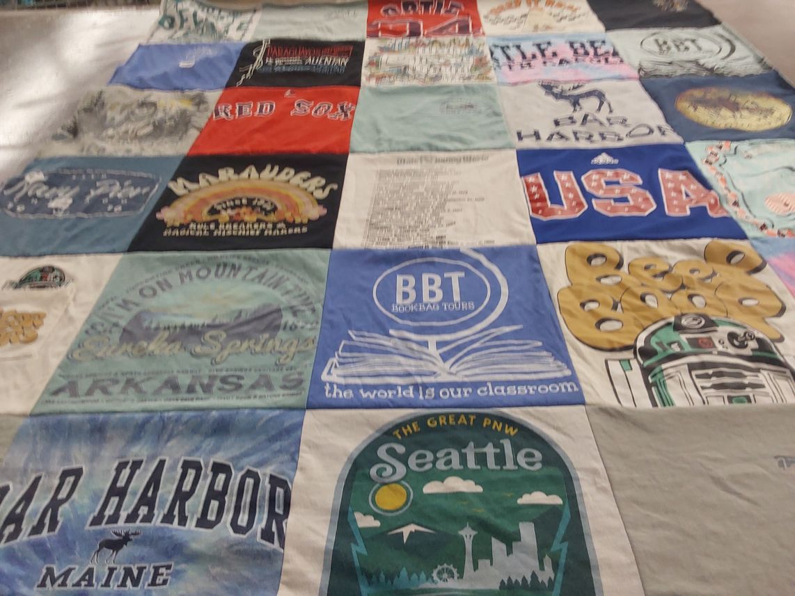 T-shirt quilt featuring red sox by Ashley from KS