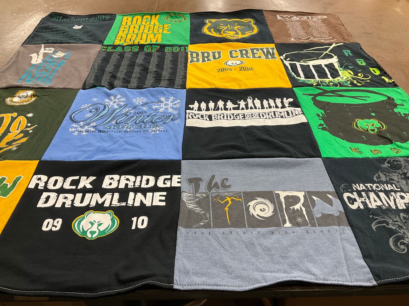 T-shirt quilt from rock bridge high school by Denise from MO