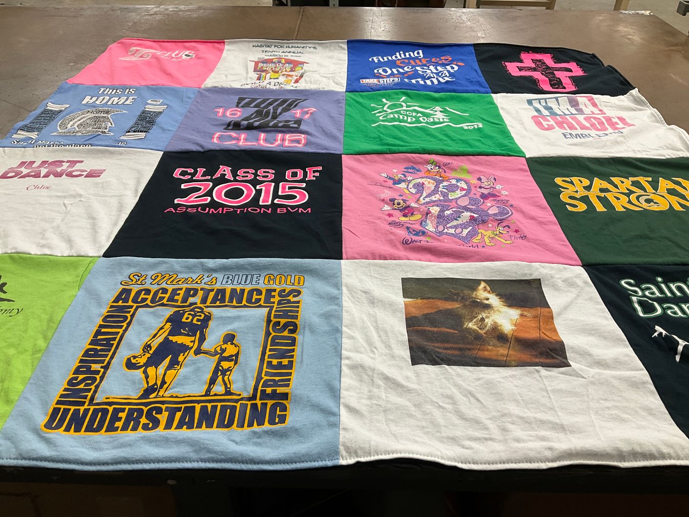 T-shirt quilt featuring st mark's school football team by Sandie from PA