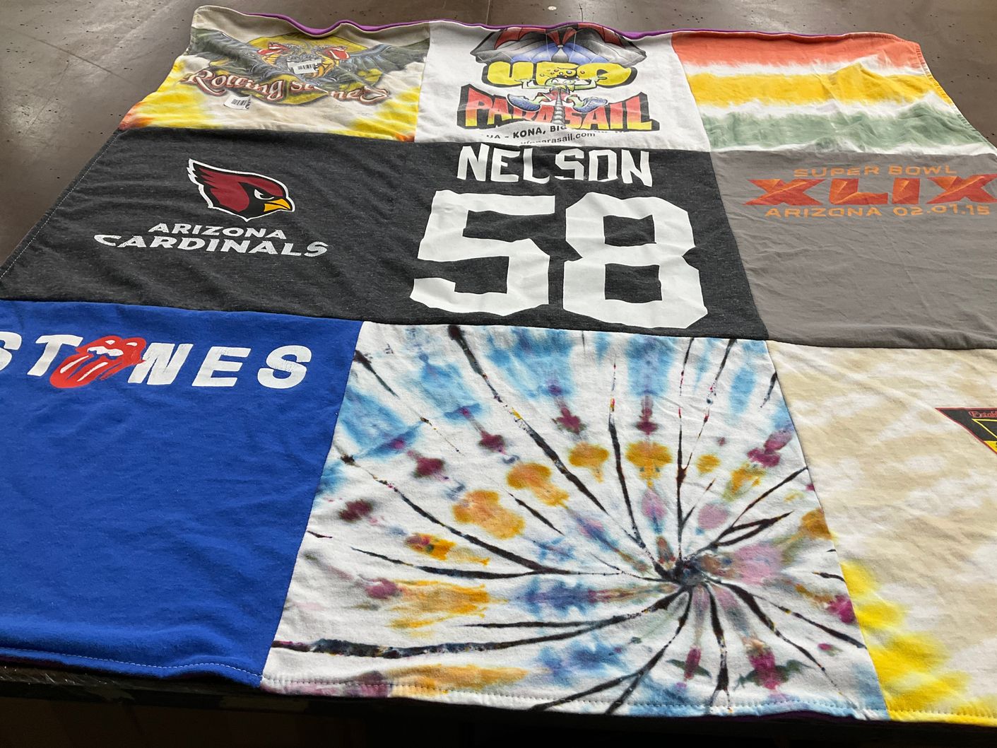 T-shirt quilt featuring arizona cardinals by Jill from AZ