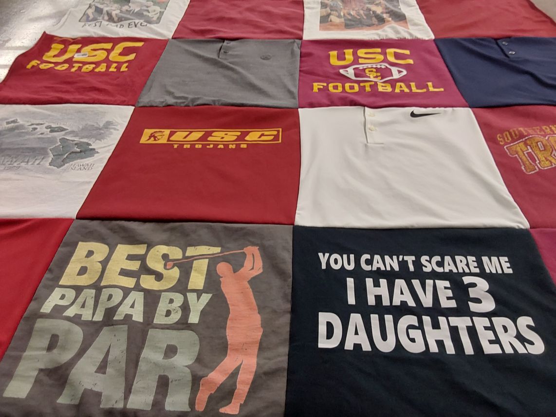 T-shirt quilt featuring usc trojans football by Claudia from CA