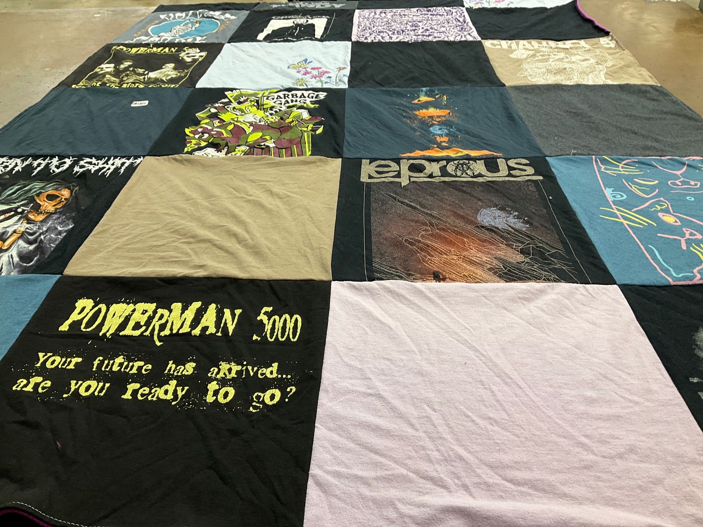 T-shirt quilt with music, band themes by Daria from VA