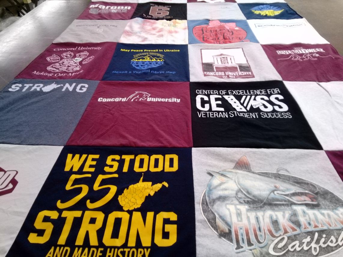 T-shirt quilt from concord university, concord college by Angela D from WV