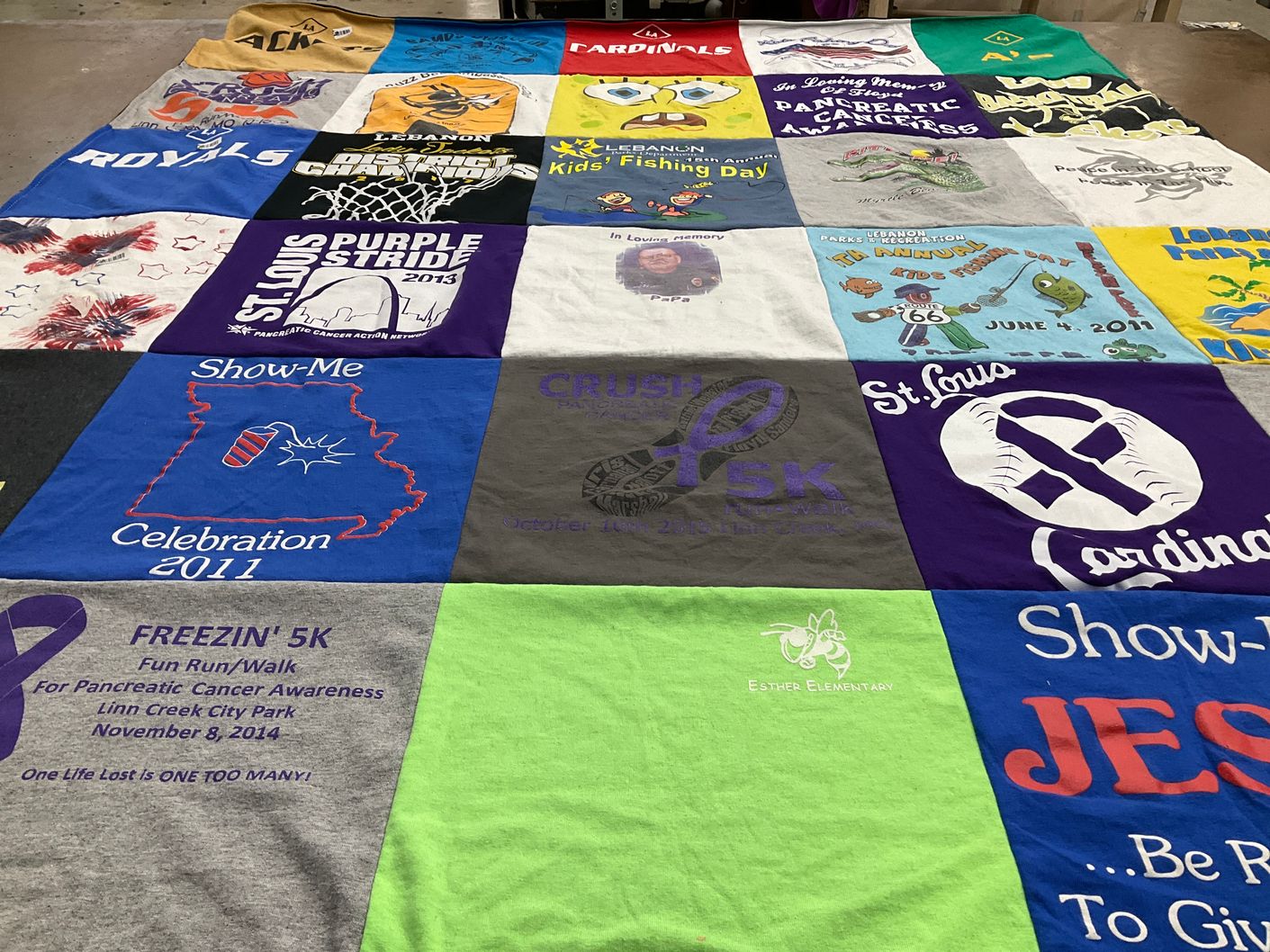 T-shirt quilt featuring st. louis cardinals, lebanon high school royals by SCOTTY from MO
